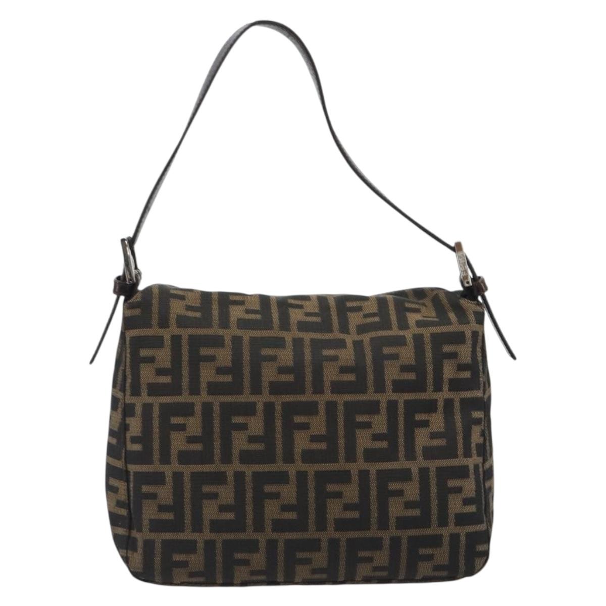 FENDI Zucca Canvas Mamma Baguette Shoulder Bag Brown Black Auth 193052V - Jerrillo image 2
