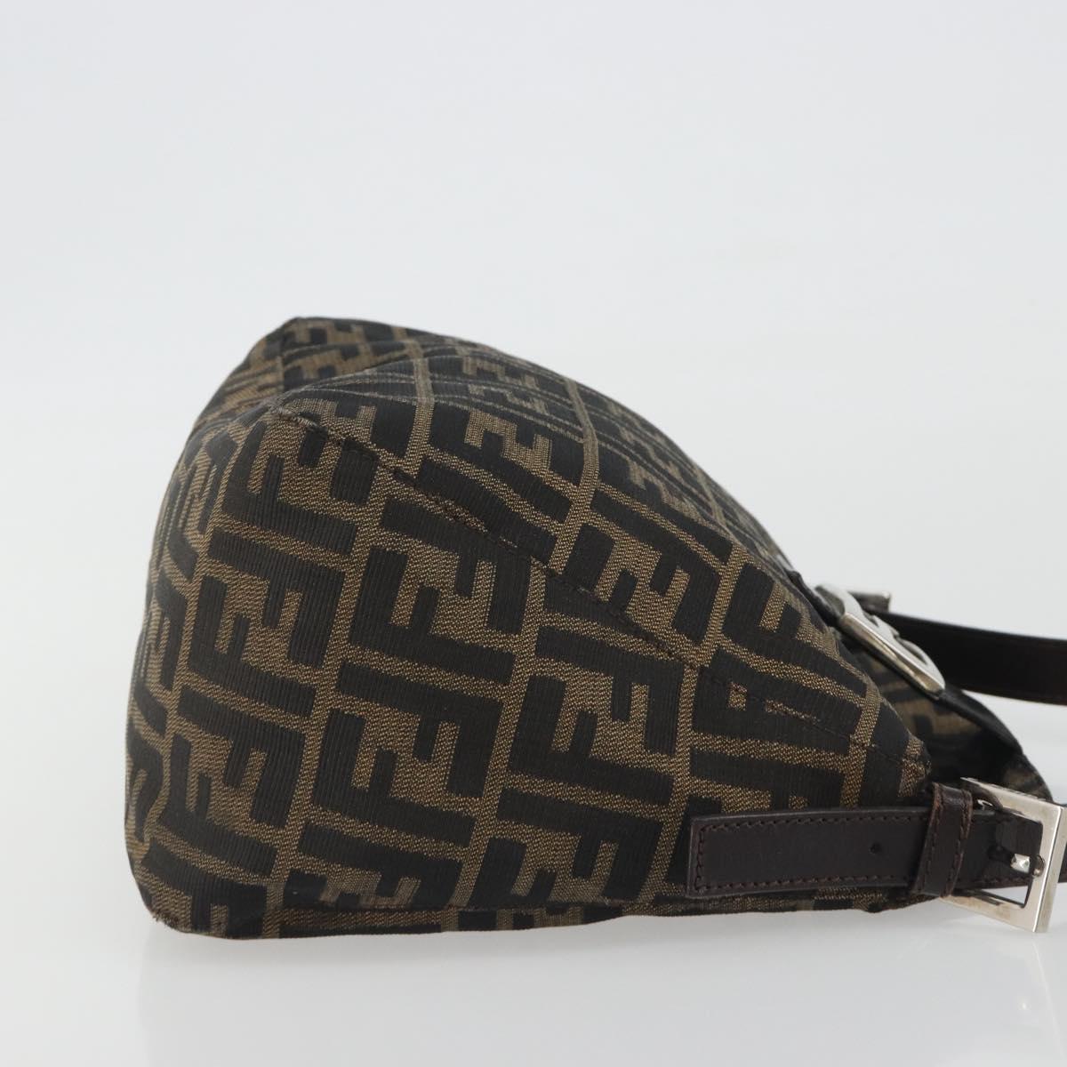 FENDI Zucca Canvas Mamma Baguette Shoulder Bag Brown Black Auth 193052V - Jerrillo image 3