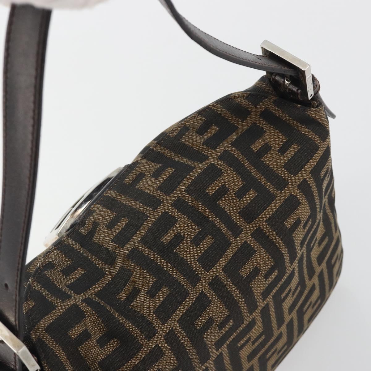 FENDI Zucca Canvas Mamma Baguette Shoulder Bag Brown Black Auth 193052V - Jerrillo image 6