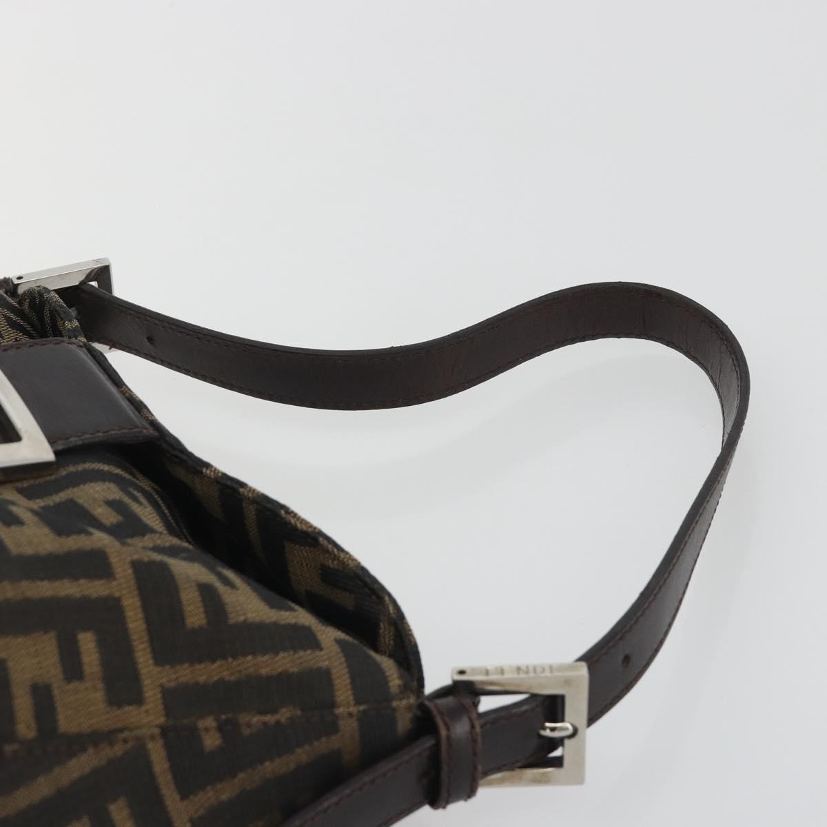 FENDI Zucca Canvas Mamma Baguette Shoulder Bag Brown Black Auth 193052V - Jerrillo image 8