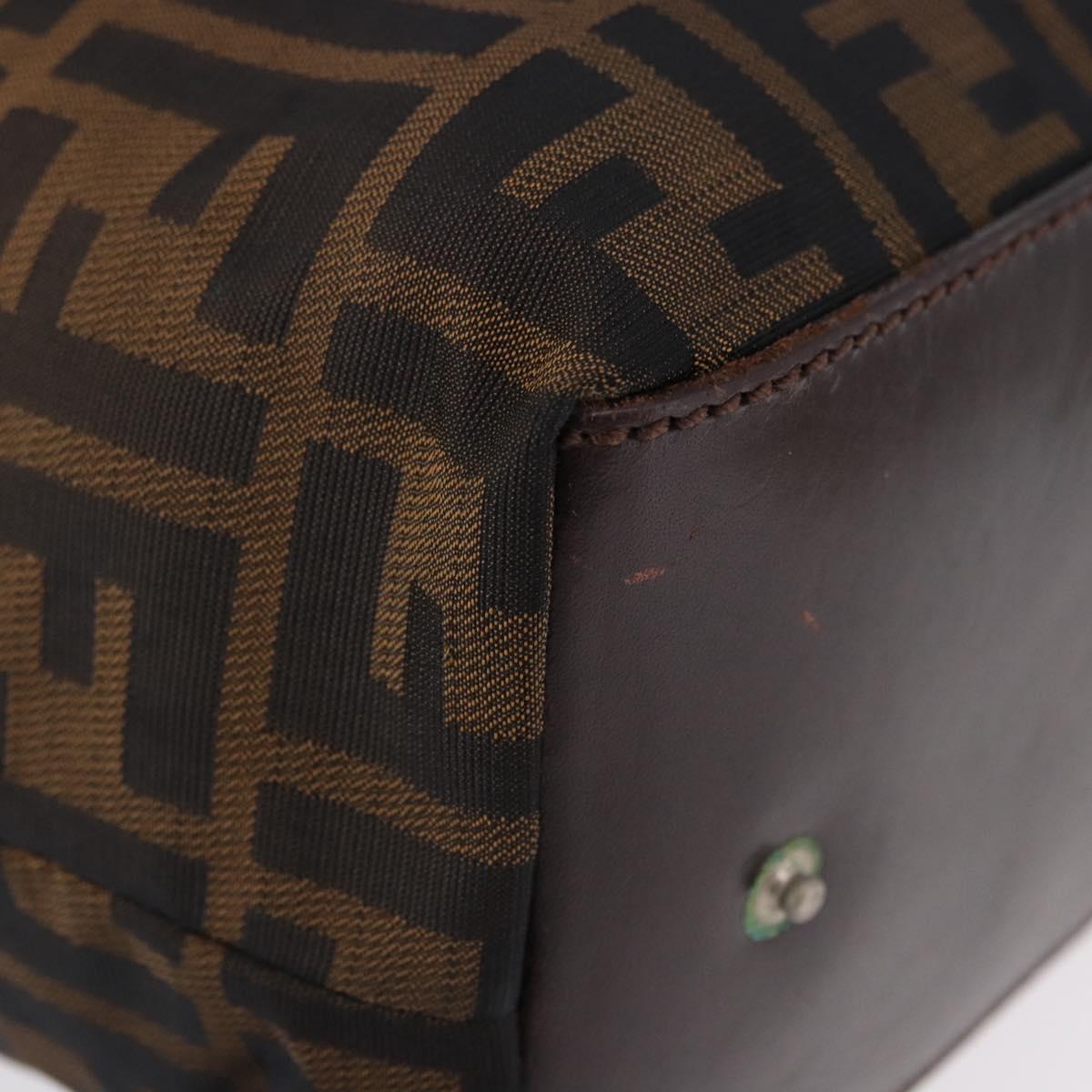 FENDI Zucca Canvas Hand Bag Black Brown Auth 193091 - Jerrillo image 9