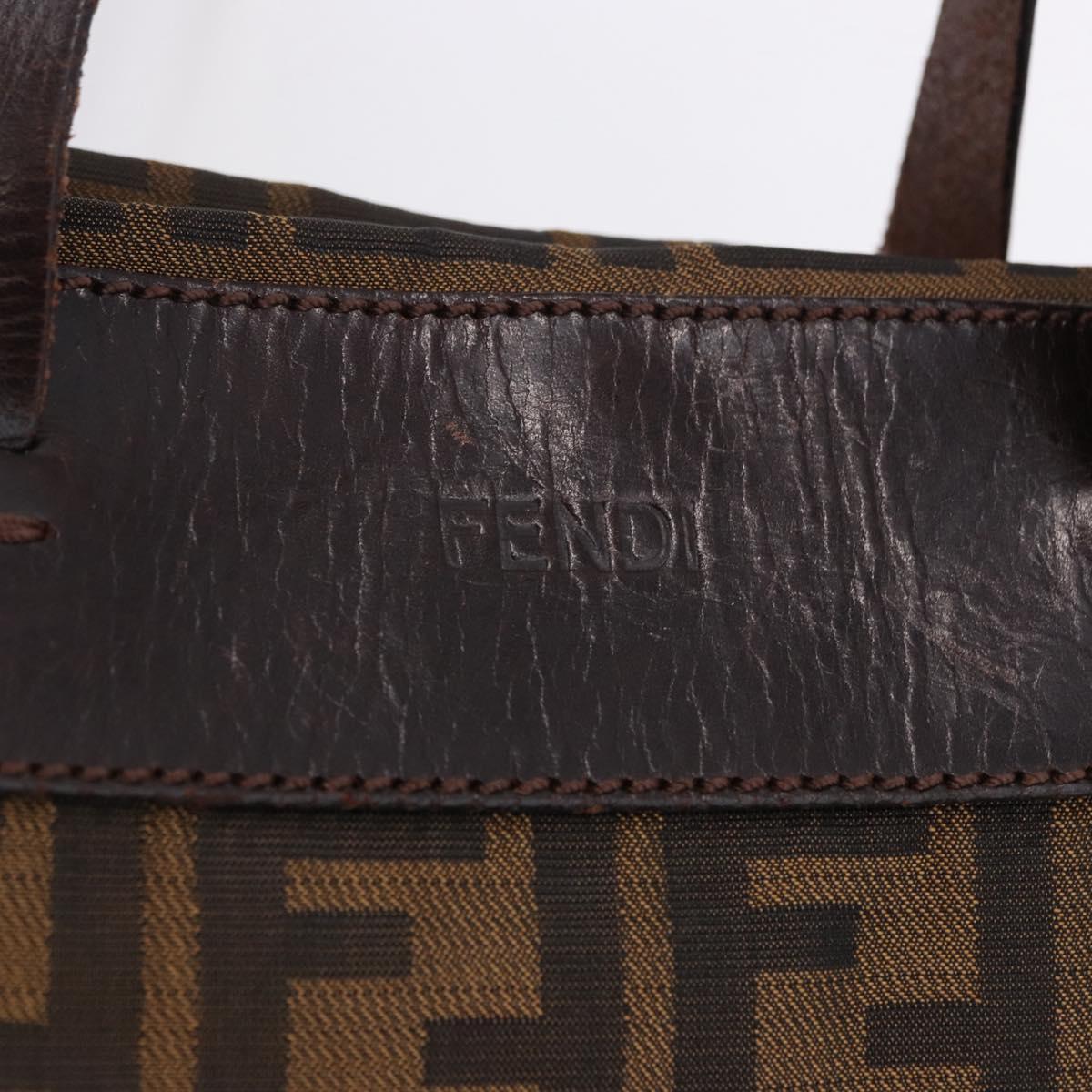 FENDI Zucca Canvas Hand Bag Black Brown Auth 193091 - Jerrillo image 10