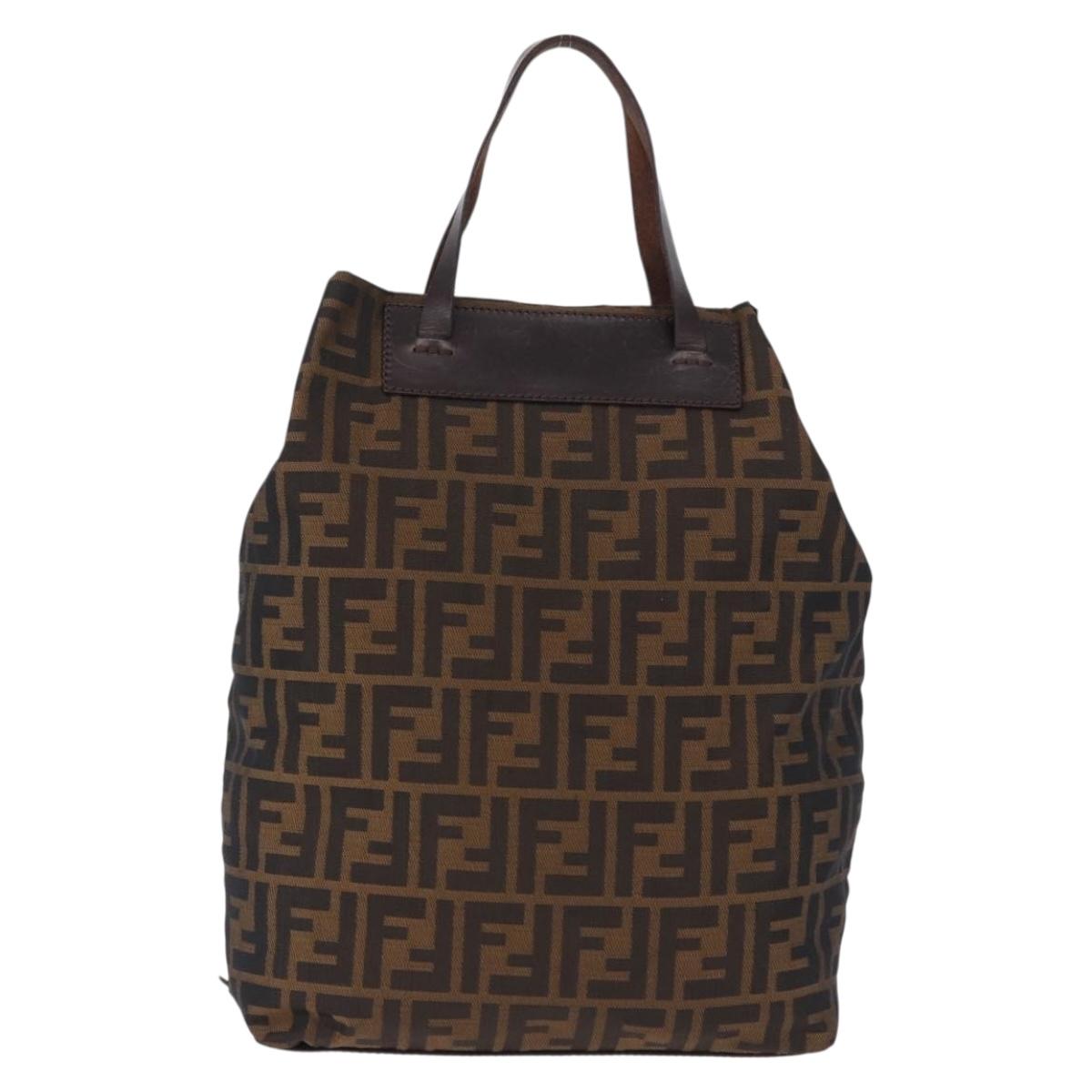 FENDI Zucca Canvas Hand Bag Black Brown Auth 193091 - Jerrillo image 2