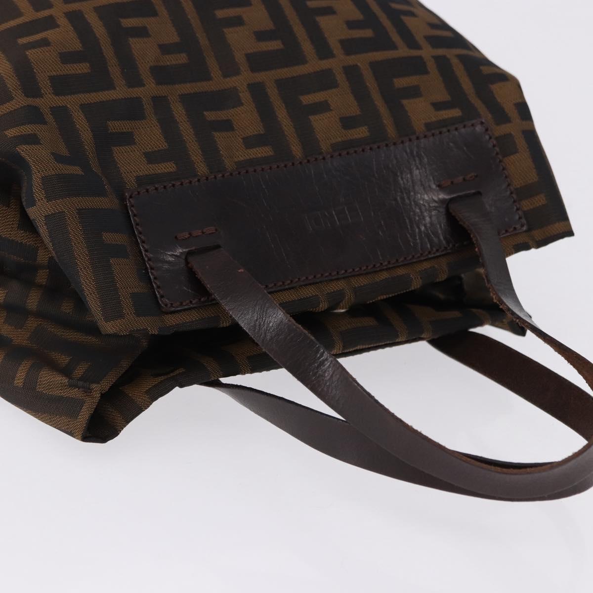 FENDI Zucca Canvas Hand Bag Black Brown Auth 193091 - Jerrillo image 6