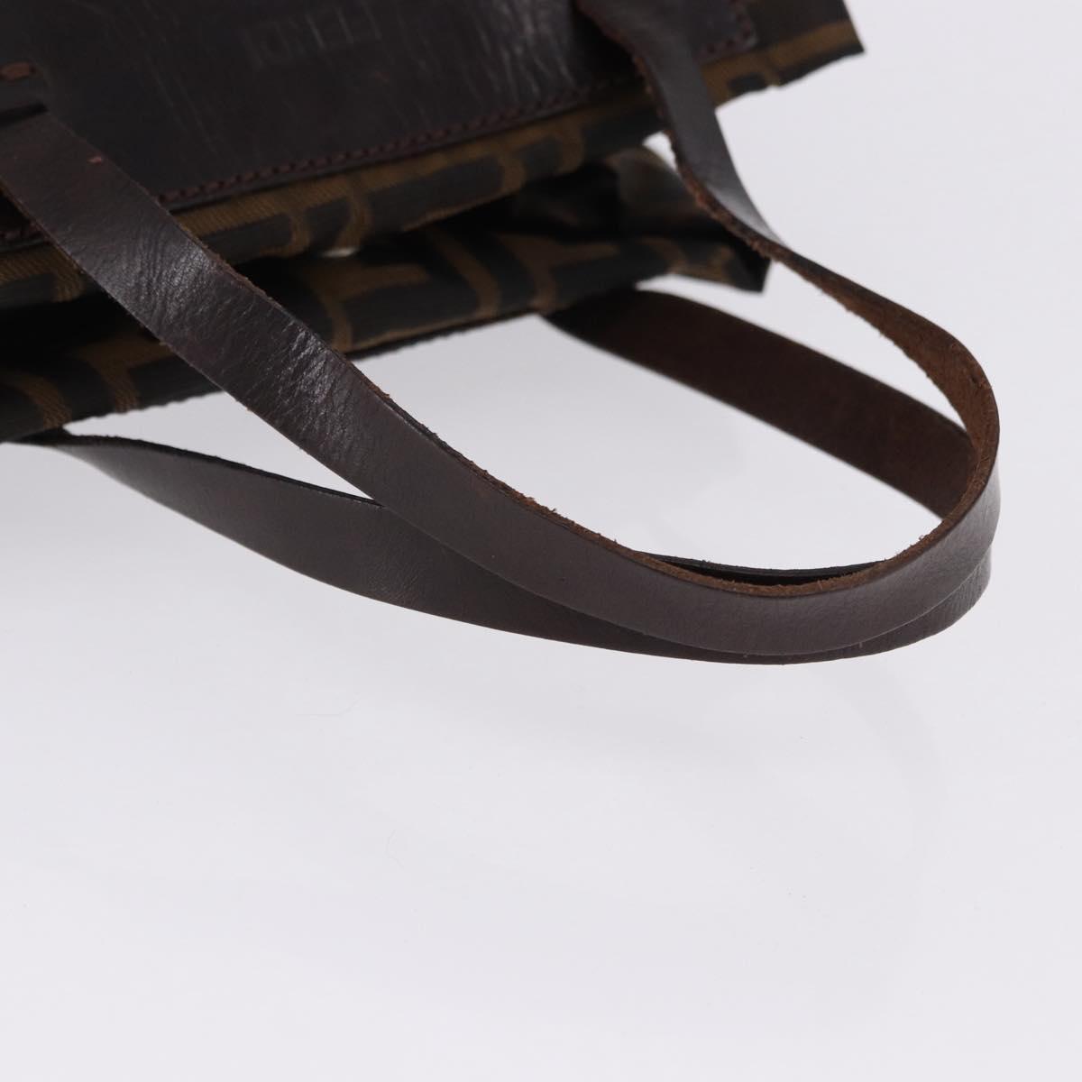 FENDI Zucca Canvas Hand Bag Black Brown Auth 193091 - Jerrillo image 7
