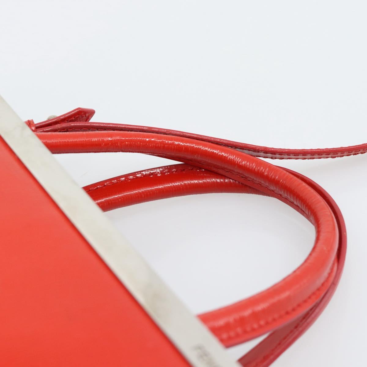 FENDI 2 JOURS Hand Bag Leather 2way Red Silver Auth 193109 - Jerrillo image 8