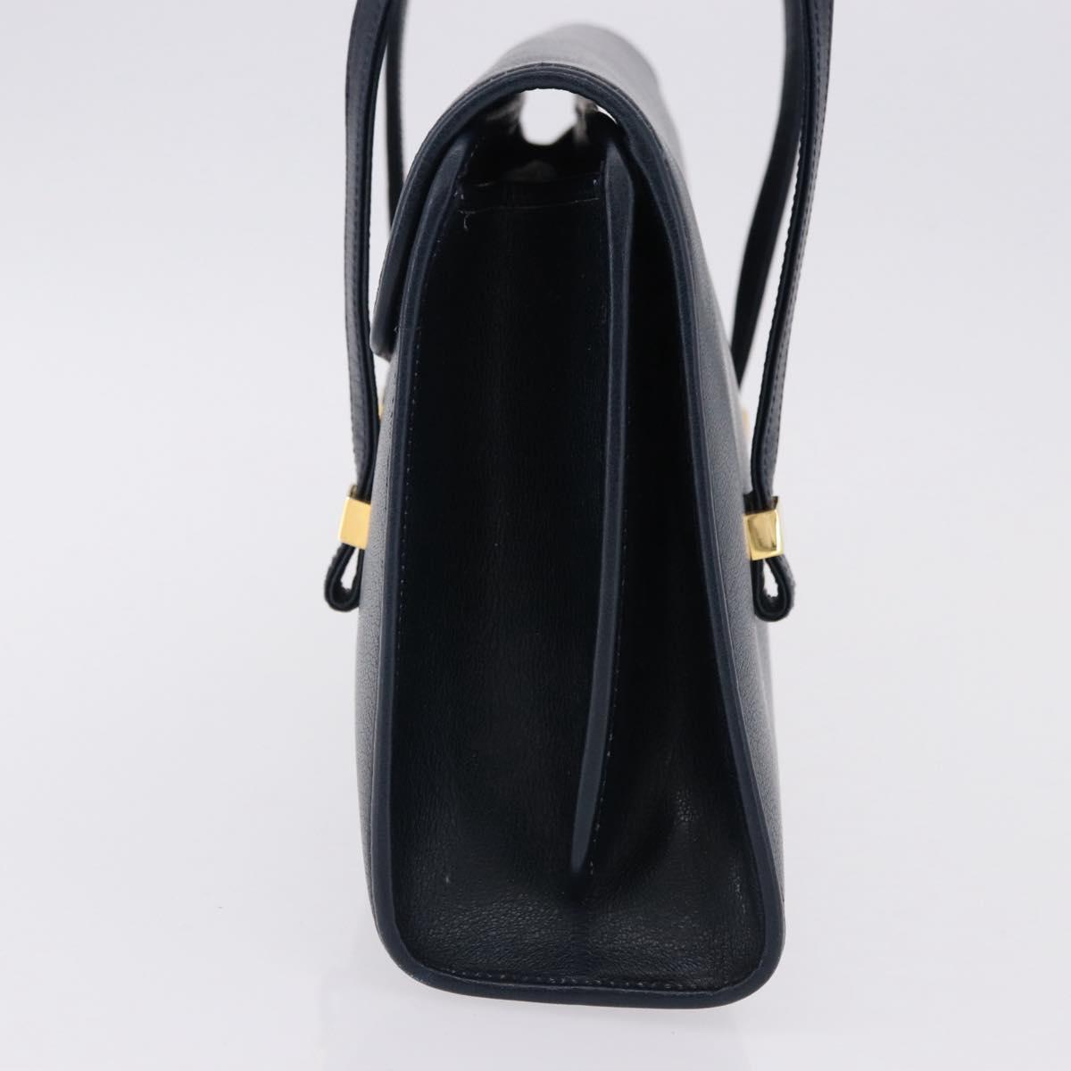 Christian Dior Hand Bag Leather Navy Gold Auth 193114 - Jerrillo image 4