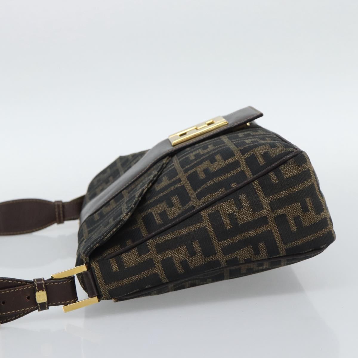 FENDI Zucca Canvas Shoulder Bag Brown Black Auth 193148V - Jerrillo image 3