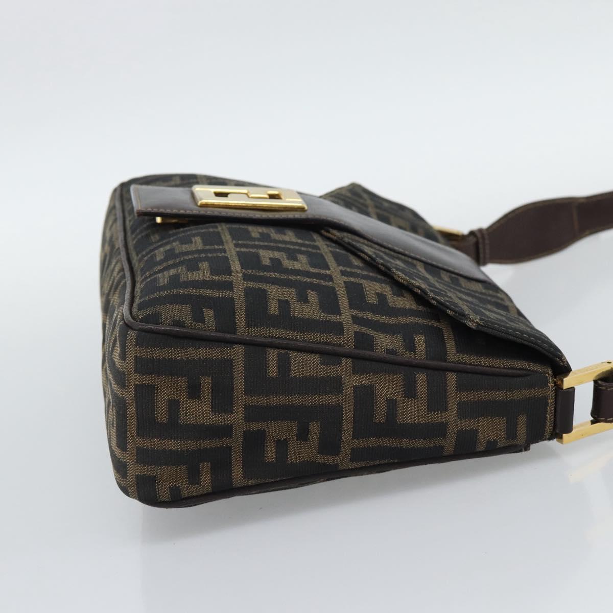 FENDI Zucca Canvas Shoulder Bag Brown Black Auth 193148V - Jerrillo image 4