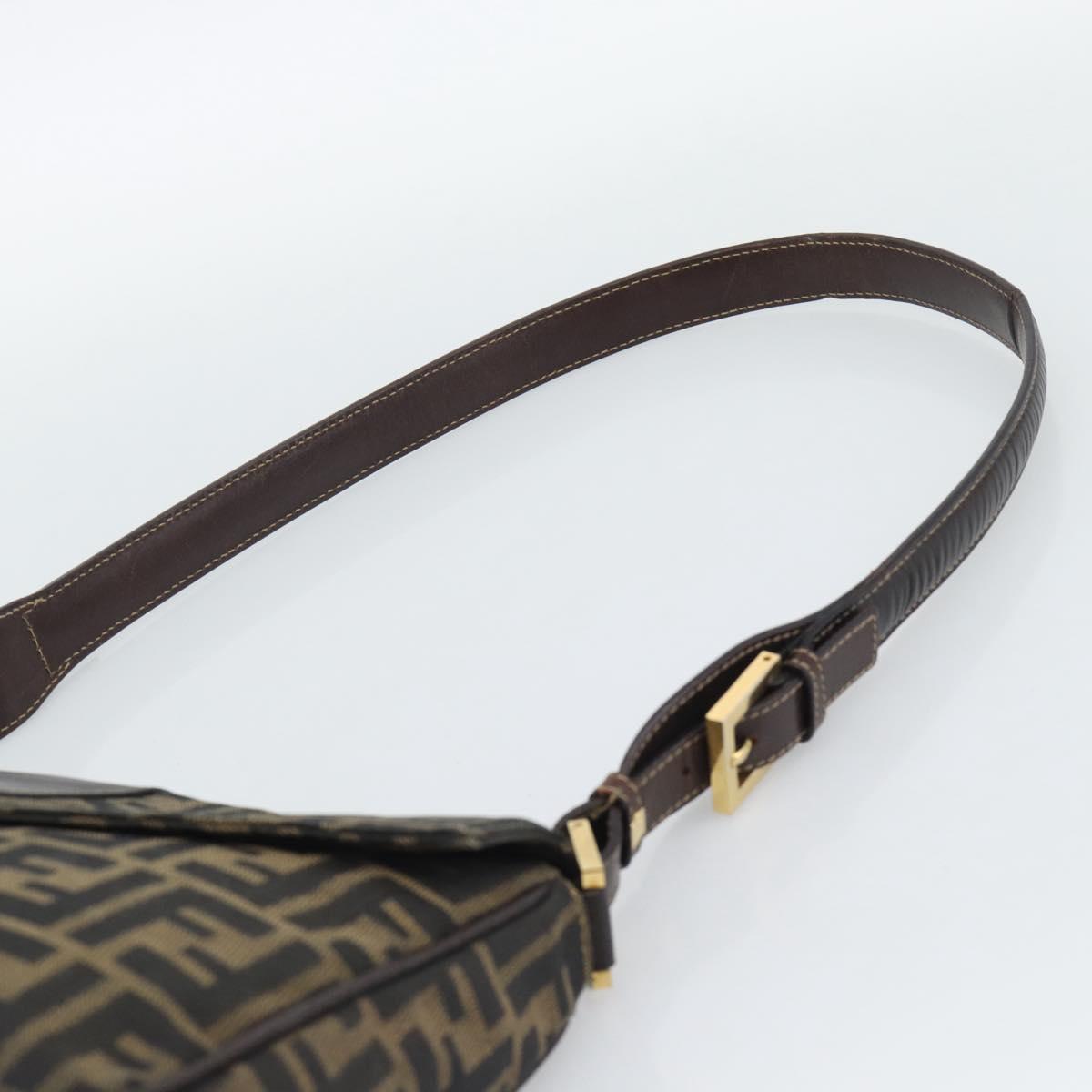 FENDI Zucca Canvas Shoulder Bag Brown Black Auth 193148V - Jerrillo image 8