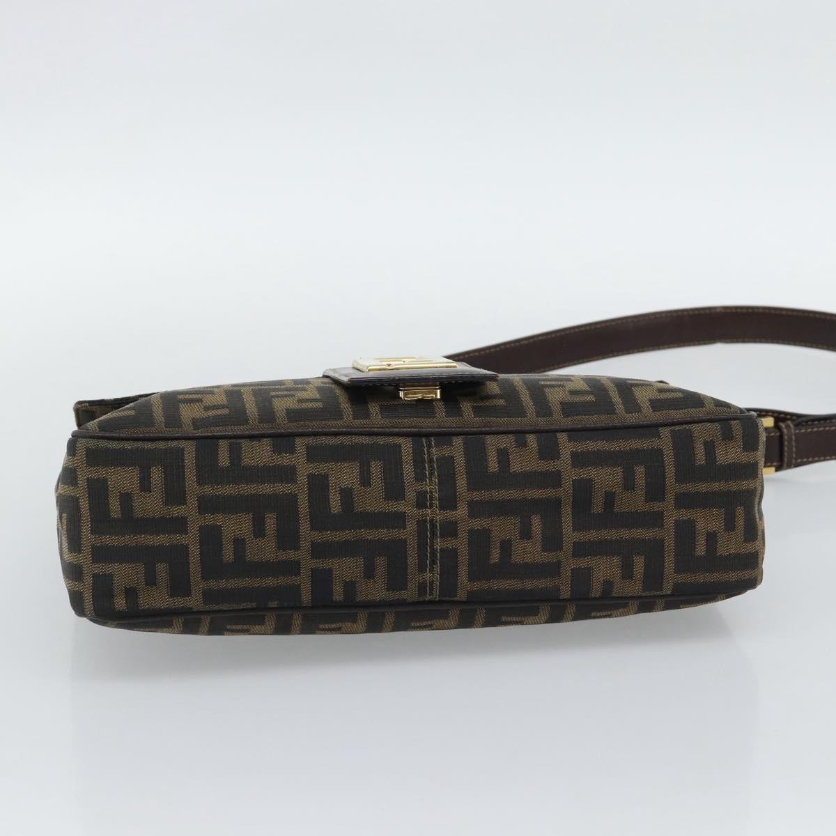 FENDI Zucca Canvas Shoulder Bag Brown Black Auth 193148V - Jerrillo image 5