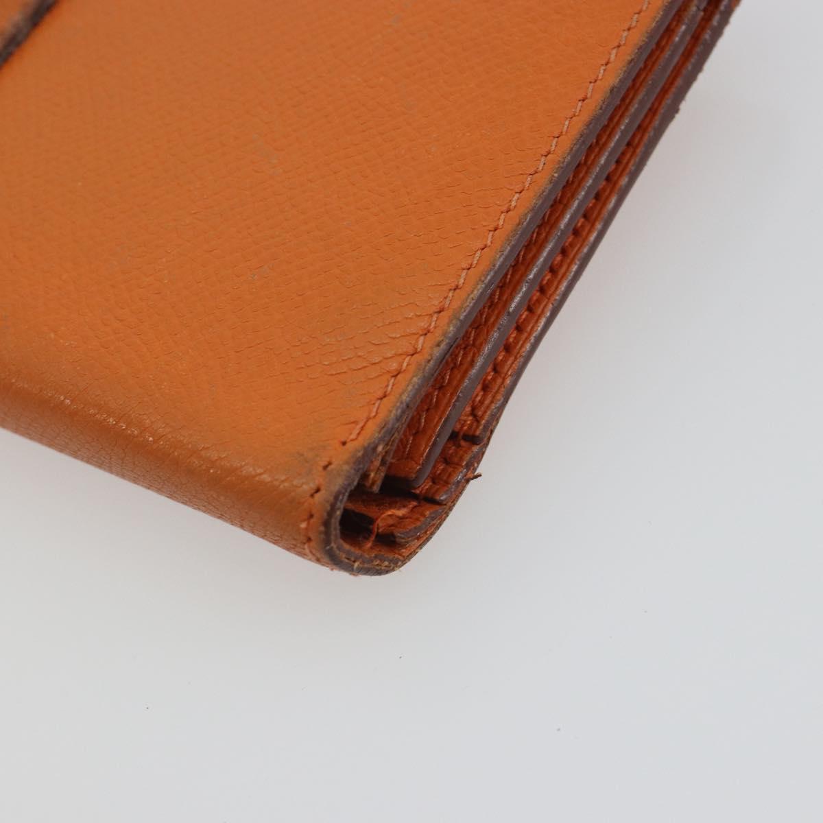 HERMES Bearn Dupri Long Wallet Leather Orange Gold Auth 193167 - Jerrillo image 8