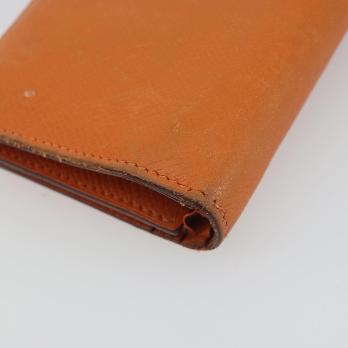 HERMES Bearn Dupri Long Wallet Leather Orange Gold Auth 193167 - Jerrillo image 9