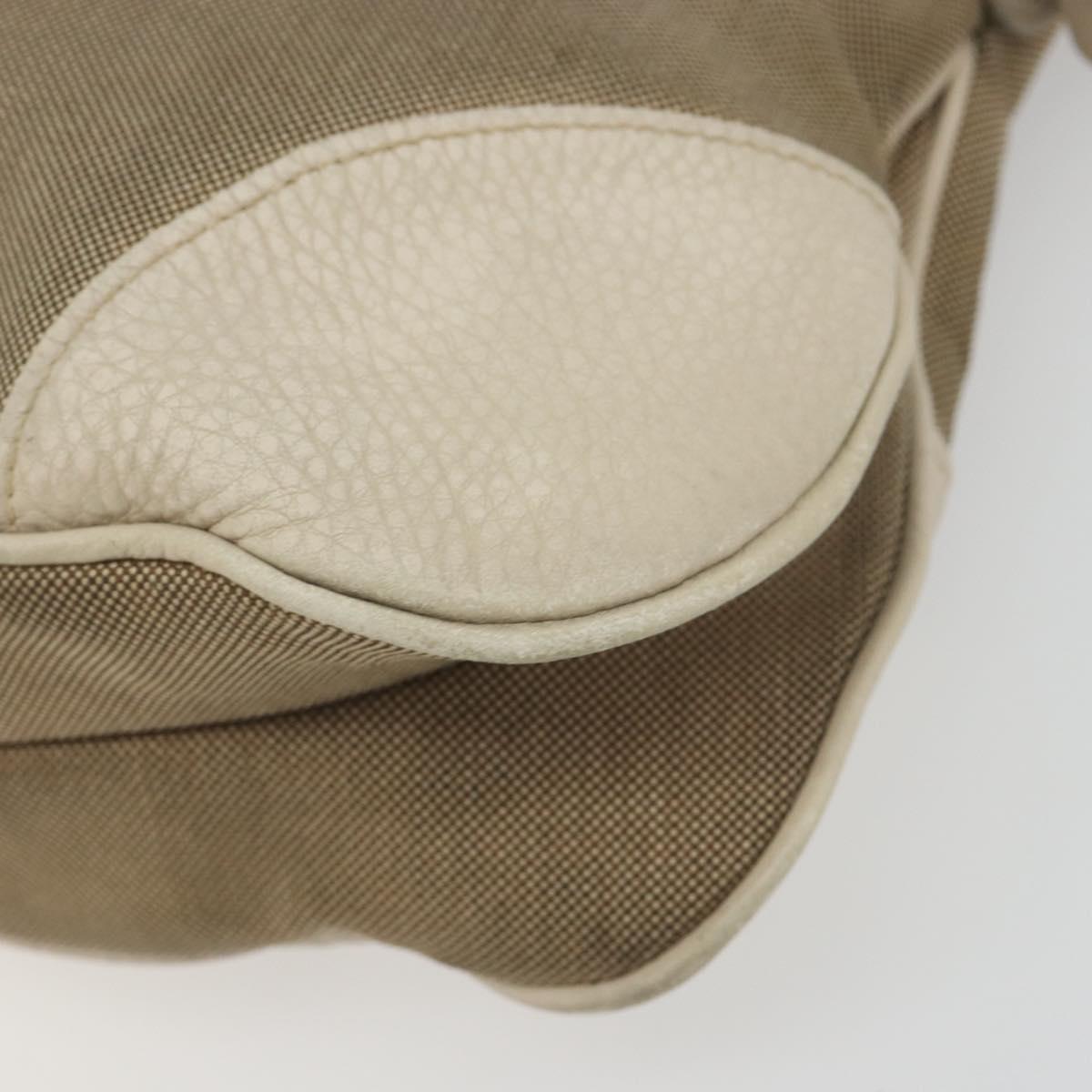 PRADA Shoulder Bag Canvas Beige Gold Auth 193355 - Jerrillo image 10
