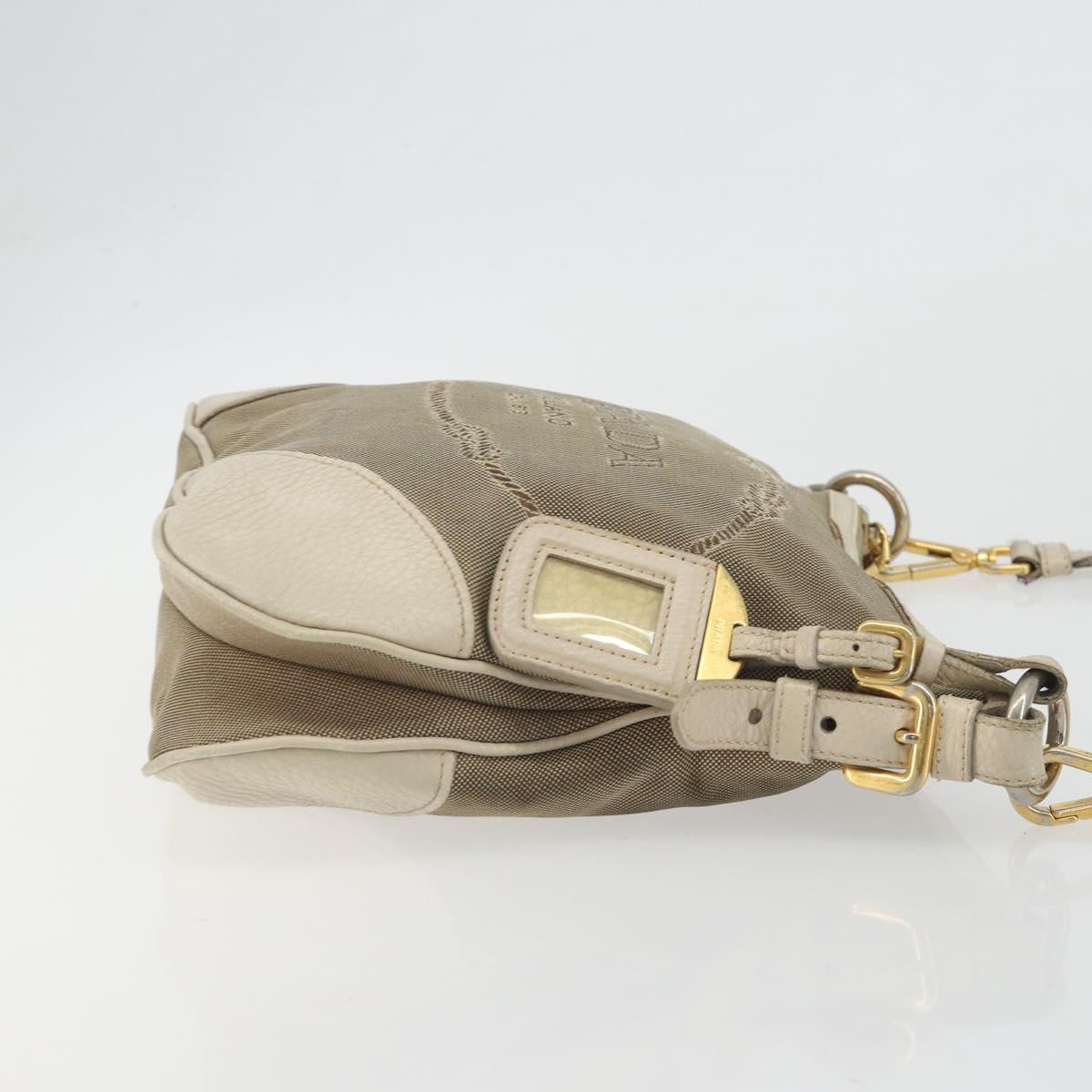 PRADA Shoulder Bag Canvas Beige Gold Auth 193355 - Jerrillo image 4