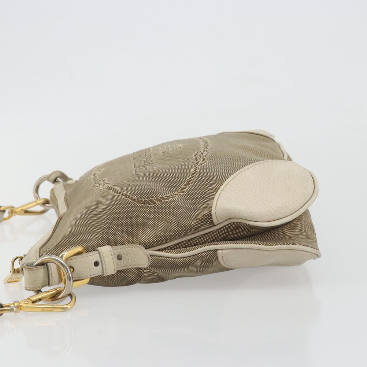 PRADA Shoulder Bag Canvas Beige Gold Auth 193355 - Jerrillo image 5