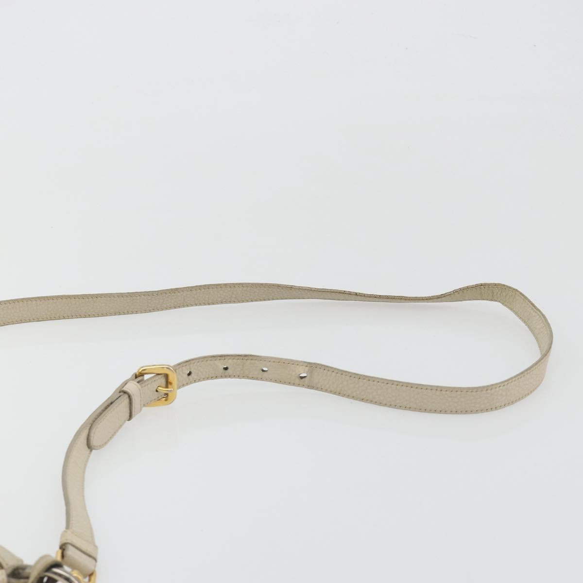 PRADA Shoulder Bag Canvas Beige Gold Auth 193355 - Jerrillo image 8