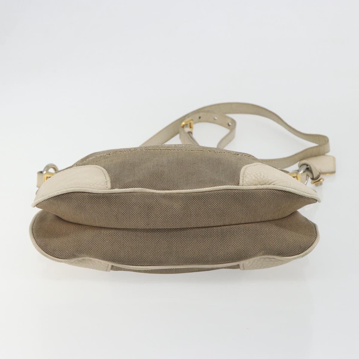 PRADA Shoulder Bag Canvas Beige Gold Auth 193355 - Jerrillo image 9