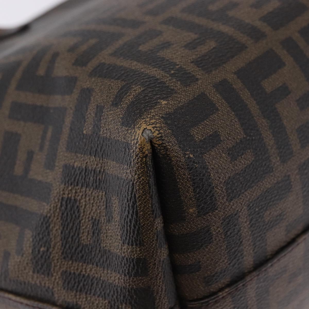 Borsa tote FENDI Zucca in tela PVC marrone e nera, autentica 193498 - Jerrillo image 10
