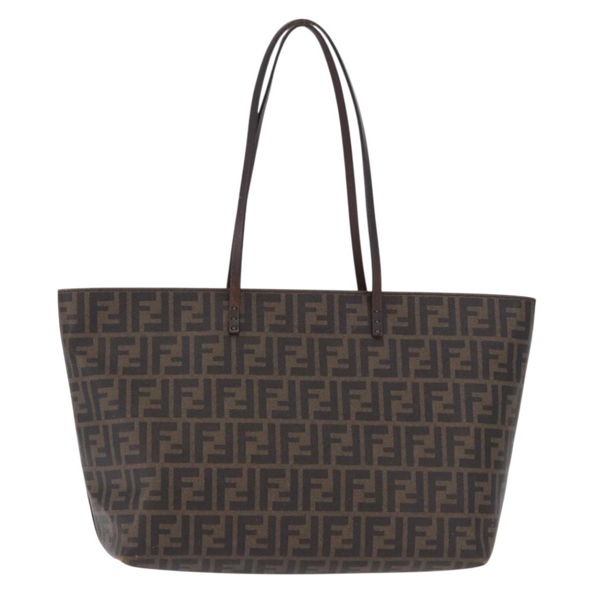 Borsa tote FENDI Zucca in tela PVC marrone e nera, autentica 193498 - Jerrillo image 2