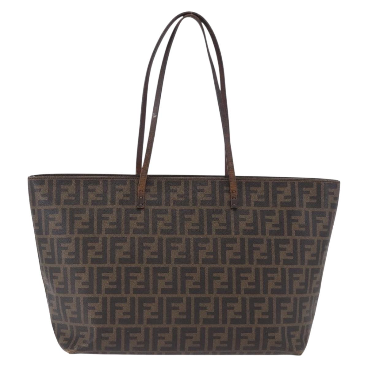 Borsa tote FENDI Zucca in tela PVC marrone e nera, autentica 193498 - Jerrillo image 3