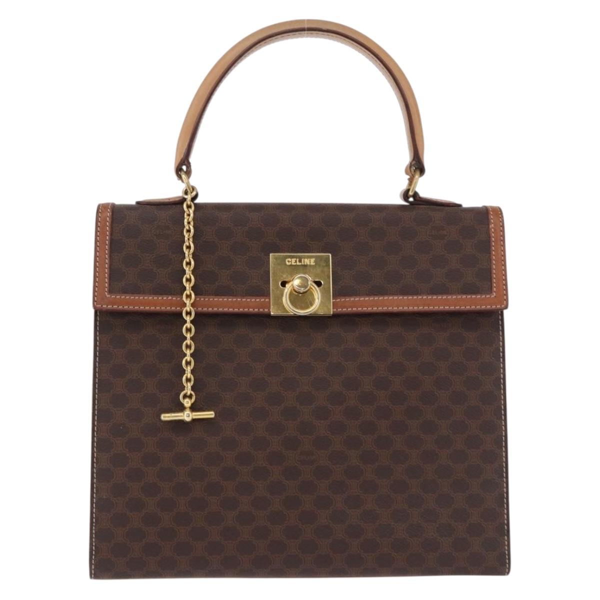 CELINE Macadam Canvas Hand Bag PVC Leather Brown Gold Auth 193508A - Jerrillo image 2