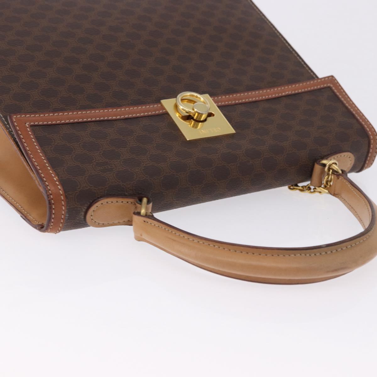 CELINE Macadam Canvas Hand Bag PVC Leather Brown Gold Auth 193508A - Jerrillo image 6
