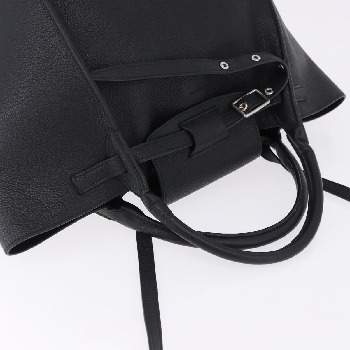 CELINE Big Bag Small Leather 2way Black Silver Auth 193536V - Jerrillo image 6