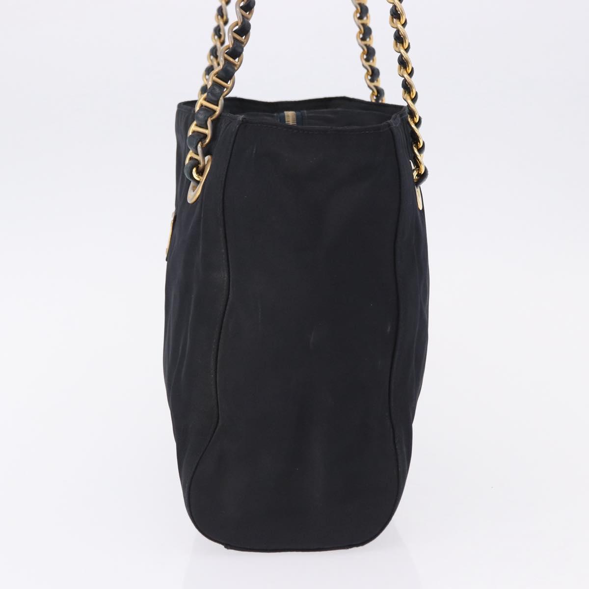 PRADA Chain Shoulder Tote Bag Nylon Black Gold Auth 193554 - Jerrillo image 4