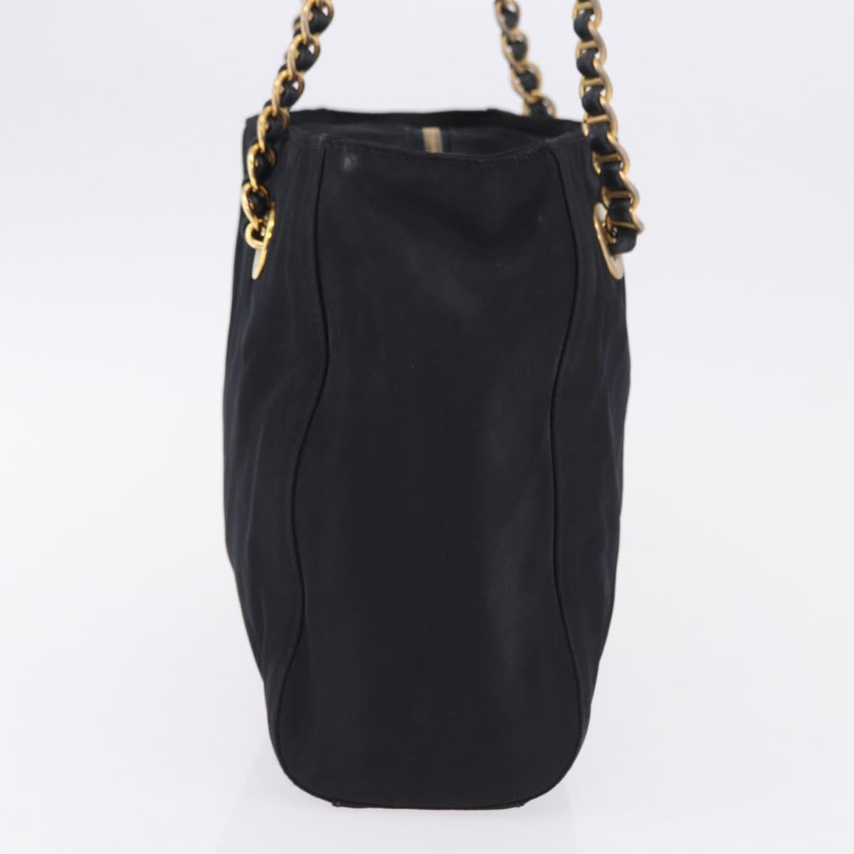 PRADA Chain Shoulder Tote Bag Nylon Black Gold Auth 193554 - Jerrillo image 5