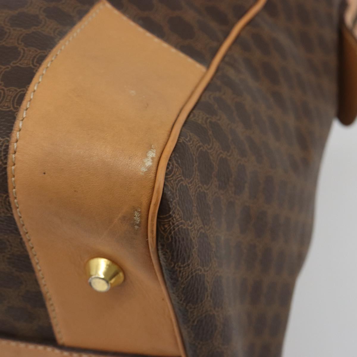 CELINE Macadam Canvas Boston Bag PVC Leather Brown Gold Auth 193560A - Jerrillo image 10