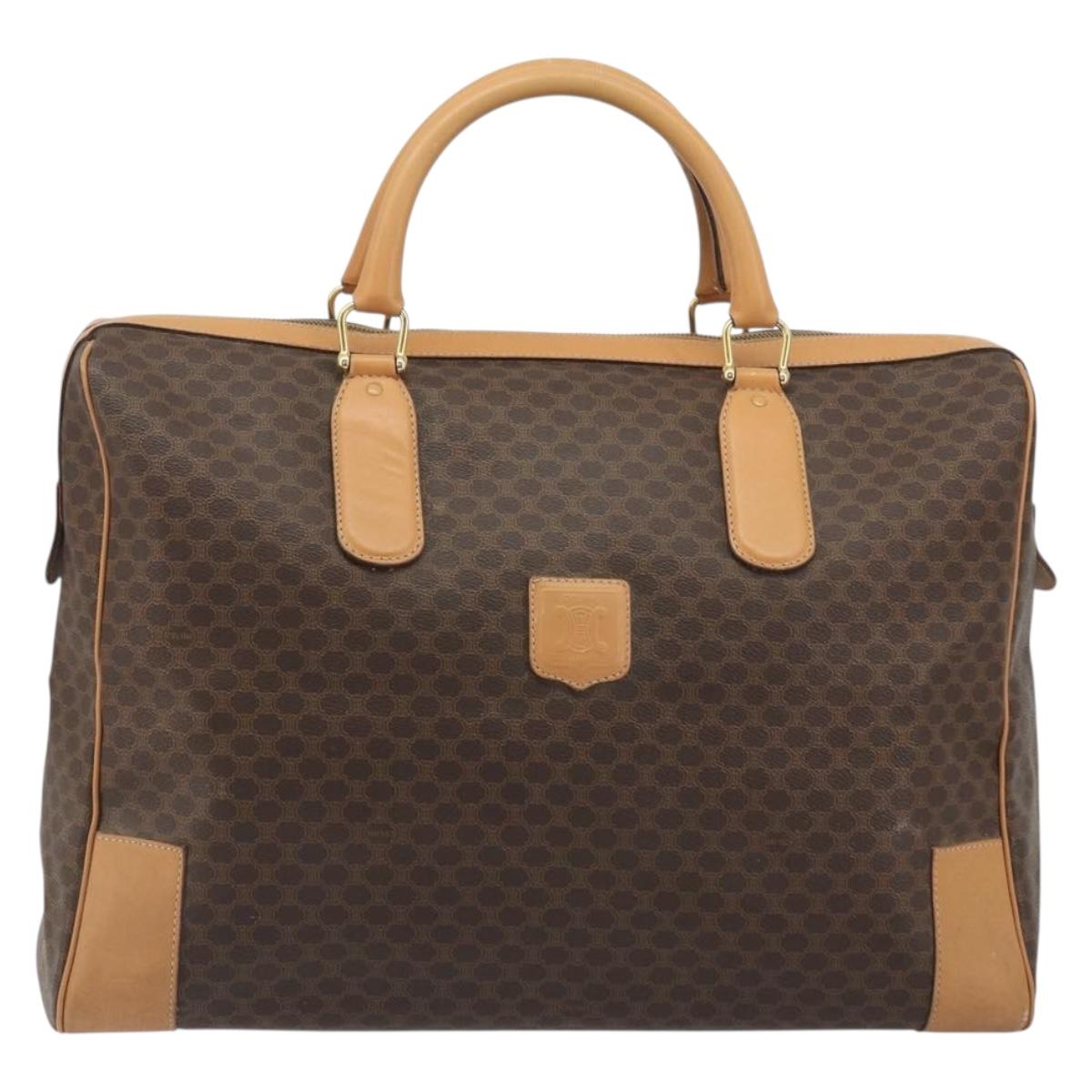 CELINE Macadam Canvas Boston Bag PVC Leather Brown Gold Auth 193560A - Jerrillo image 2