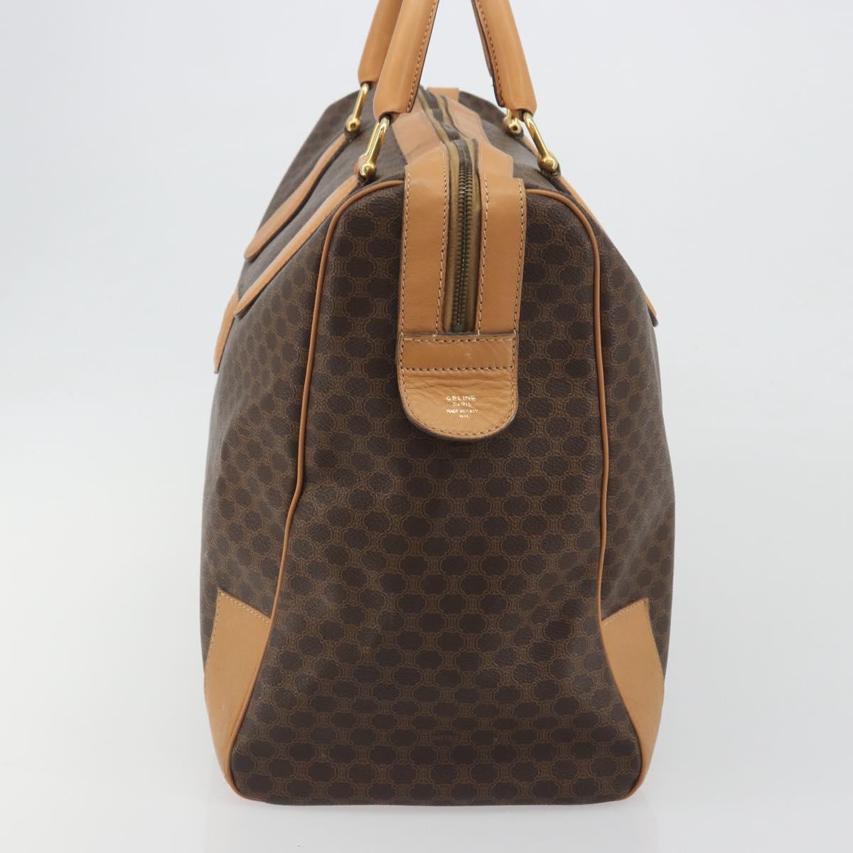 CELINE Macadam Canvas Boston Bag PVC Leather Brown Gold Auth 193560A - Jerrillo image 4
