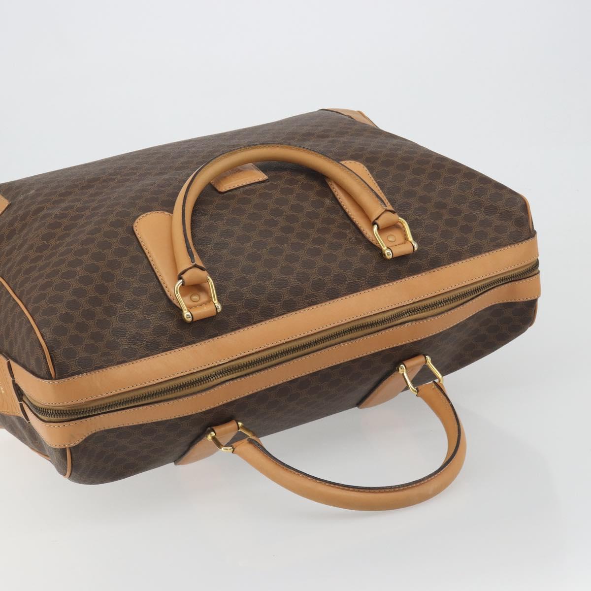 CELINE Macadam Canvas Boston Bag PVC Leather Brown Gold Auth 193560A - Jerrillo image 6