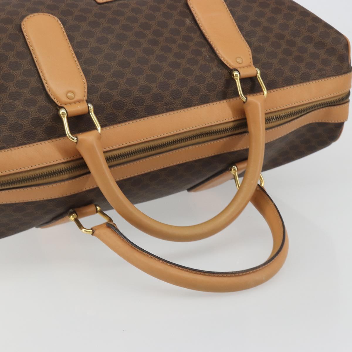 CELINE Macadam Canvas Boston Bag PVC Leather Brown Gold Auth 193560A - Jerrillo image 7