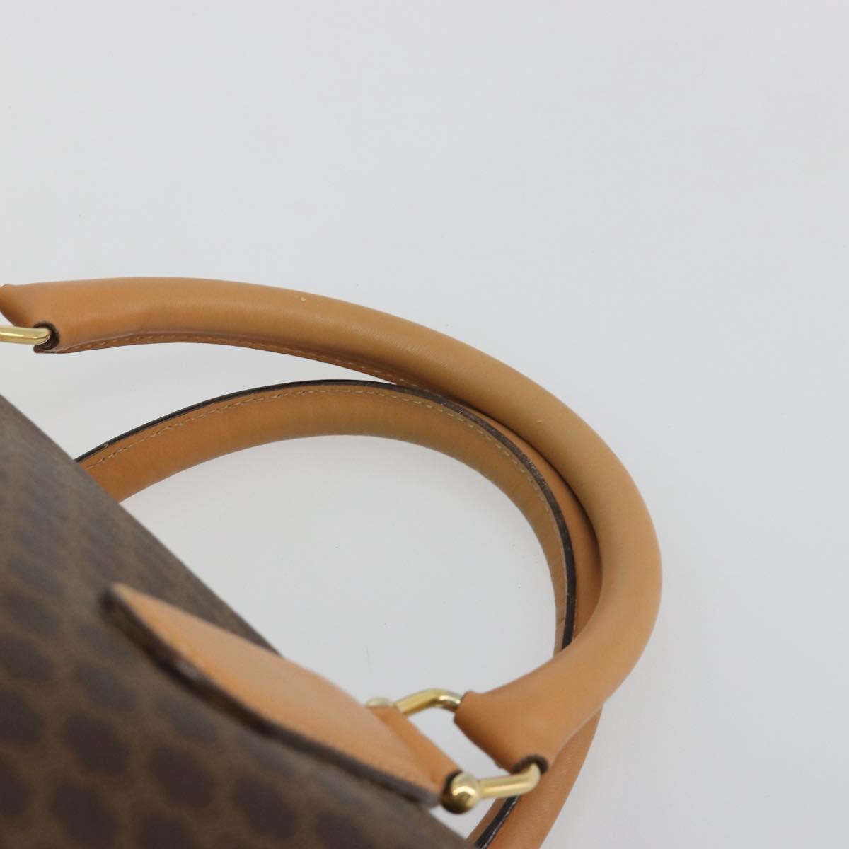 CELINE Macadam Canvas Boston Bag PVC Leather Brown Gold Auth 193560A - Jerrillo image 8