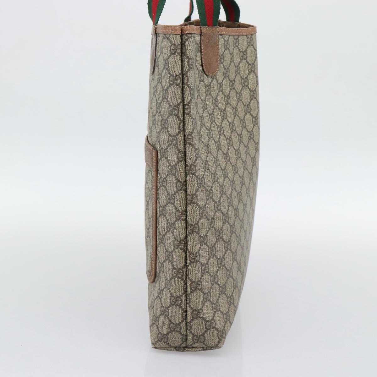 GUCCI GG Supreme Web Sherry Line Tote Bag PVC Beige Gold 002 58 6487 Auth 193572 - Jerrillo image 5