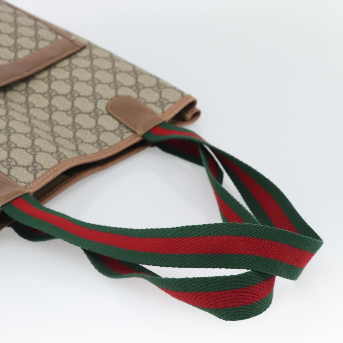 GUCCI GG Supreme Web Sherry Line Tote Bag PVC Beige Gold 002 58 6487 Auth 193572 - Jerrillo image 7