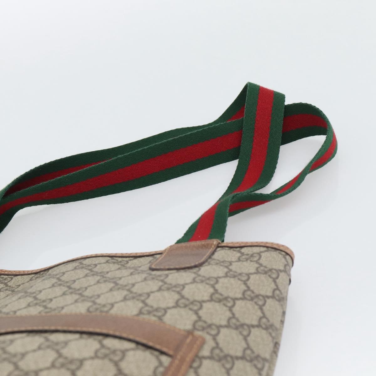 GUCCI GG Supreme Web Sherry Line Tote Bag PVC Beige Gold 002 58 6487 Auth 193572 - Jerrillo image 8