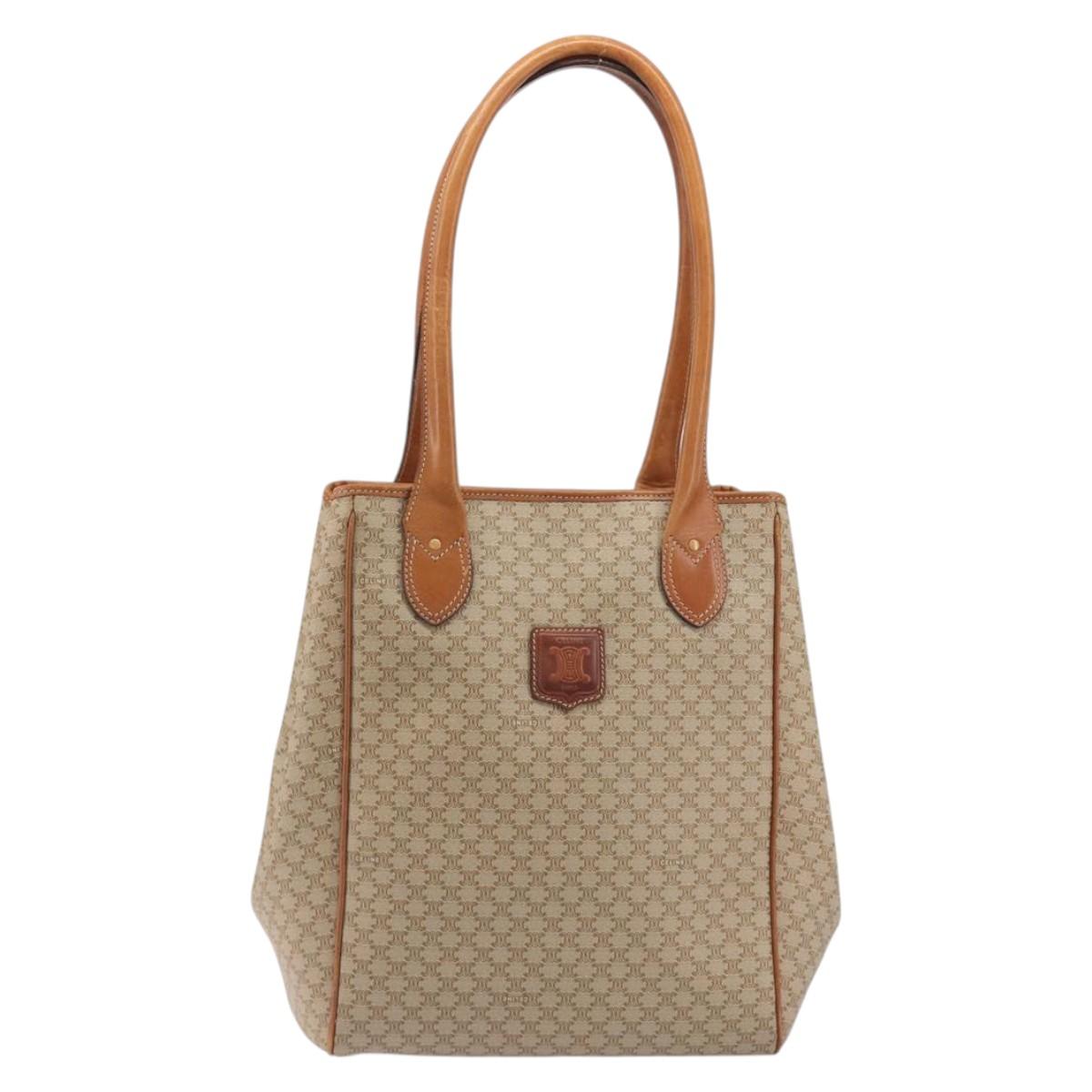 CELINE Macadam Canvas Tote Bag PVC Beige Gold Auth 193577 - Jerrillo image 2