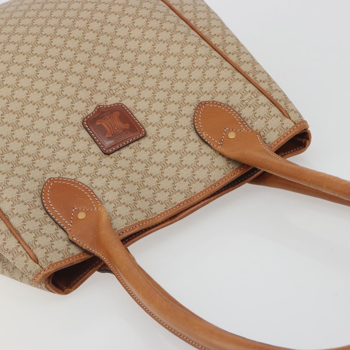 CELINE Macadam Canvas Tote Bag PVC Beige Gold Auth 193577 - Jerrillo image 6