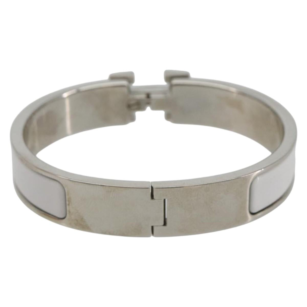 HERMES Click H Bracelet metal White Auth 193604M - Jerrillo image 3