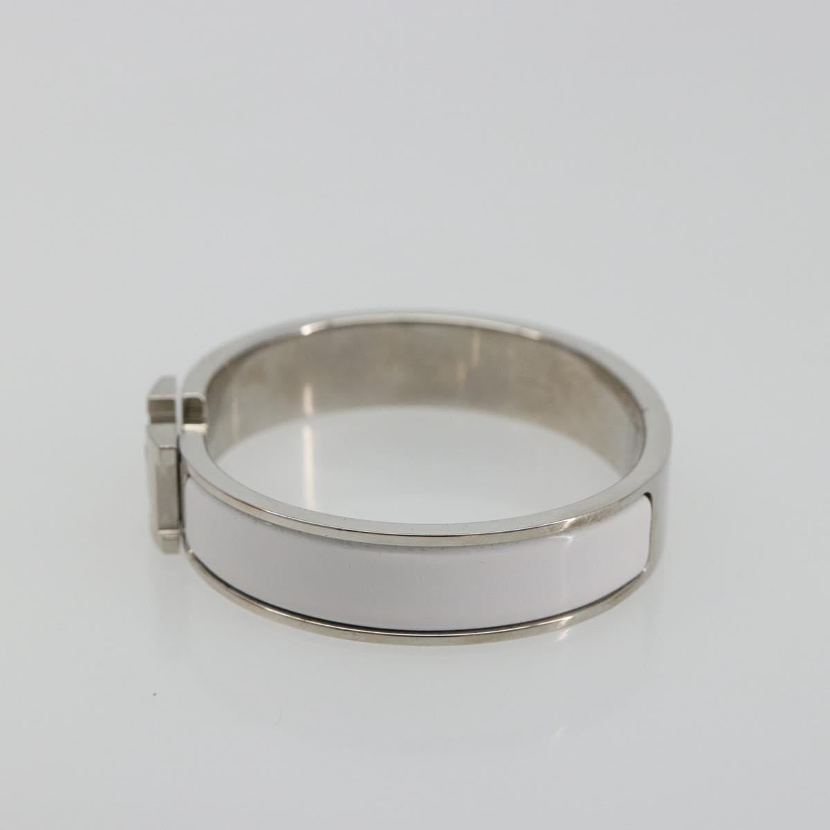 HERMES Click H Bracelet metal White Auth 193604M - Jerrillo image 4