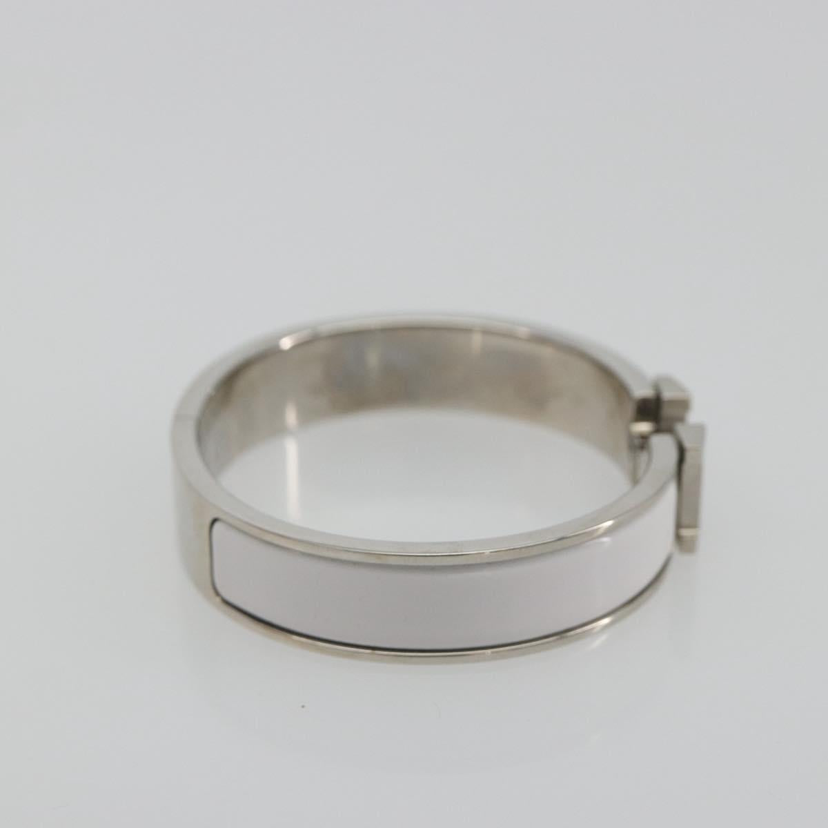 HERMES Click H Bracelet metal White Auth 193604M - Jerrillo image 5