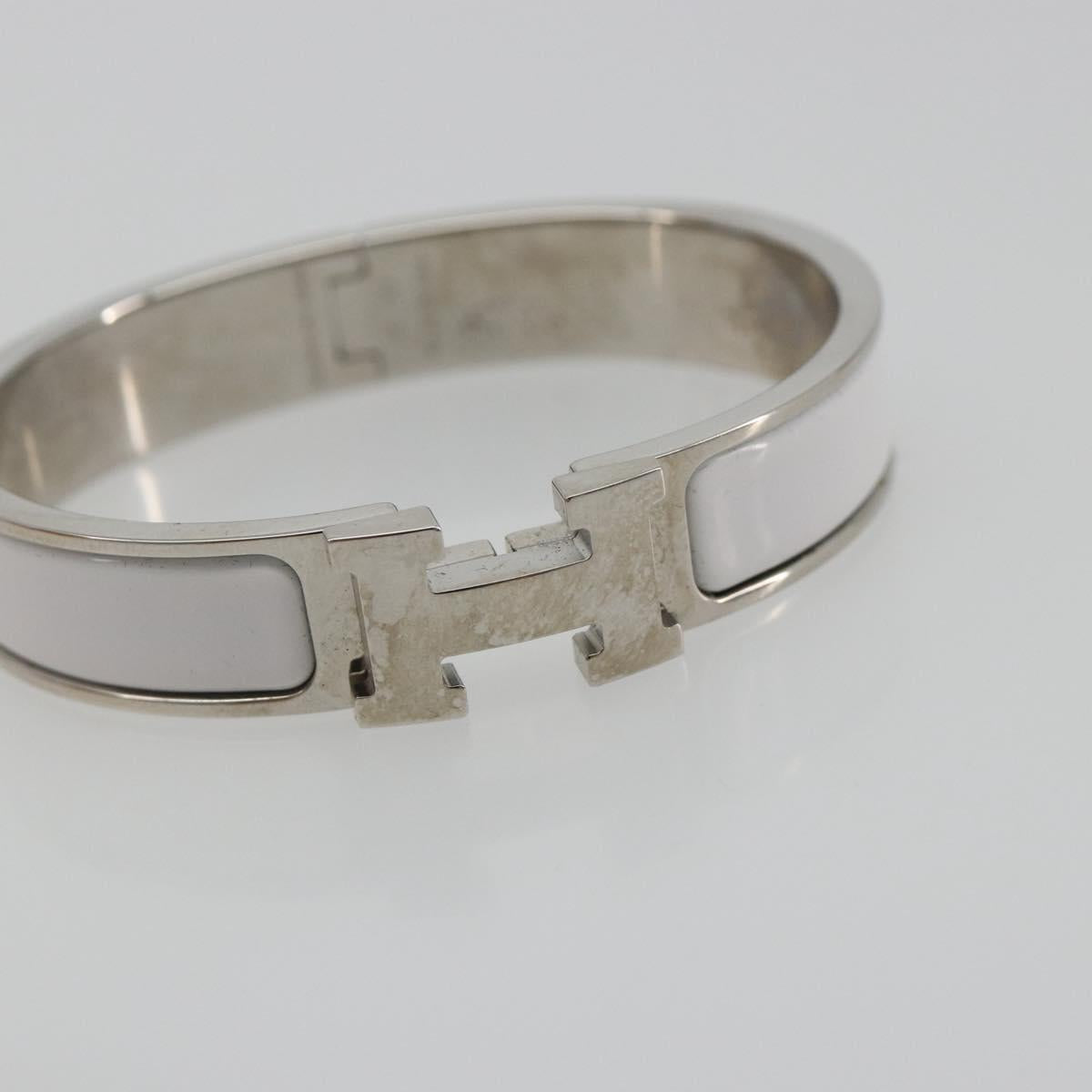 HERMES Click H Bracelet metal White Auth 193604M - Jerrillo image 6