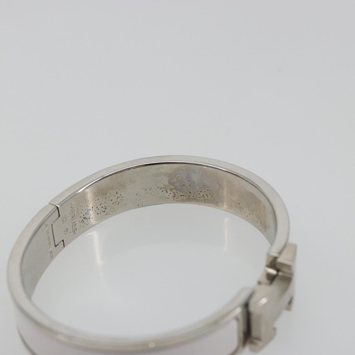HERMES Click H Bracelet metal White Auth 193604M - Jerrillo image 7