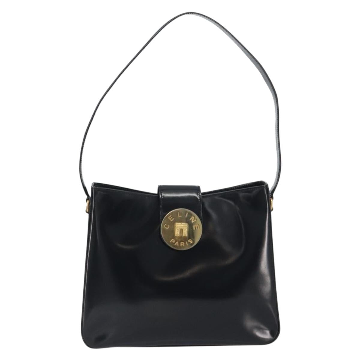 CELINE Shoulder Bag Leather Black Gold Auth 193781A - Jerrillo image 2