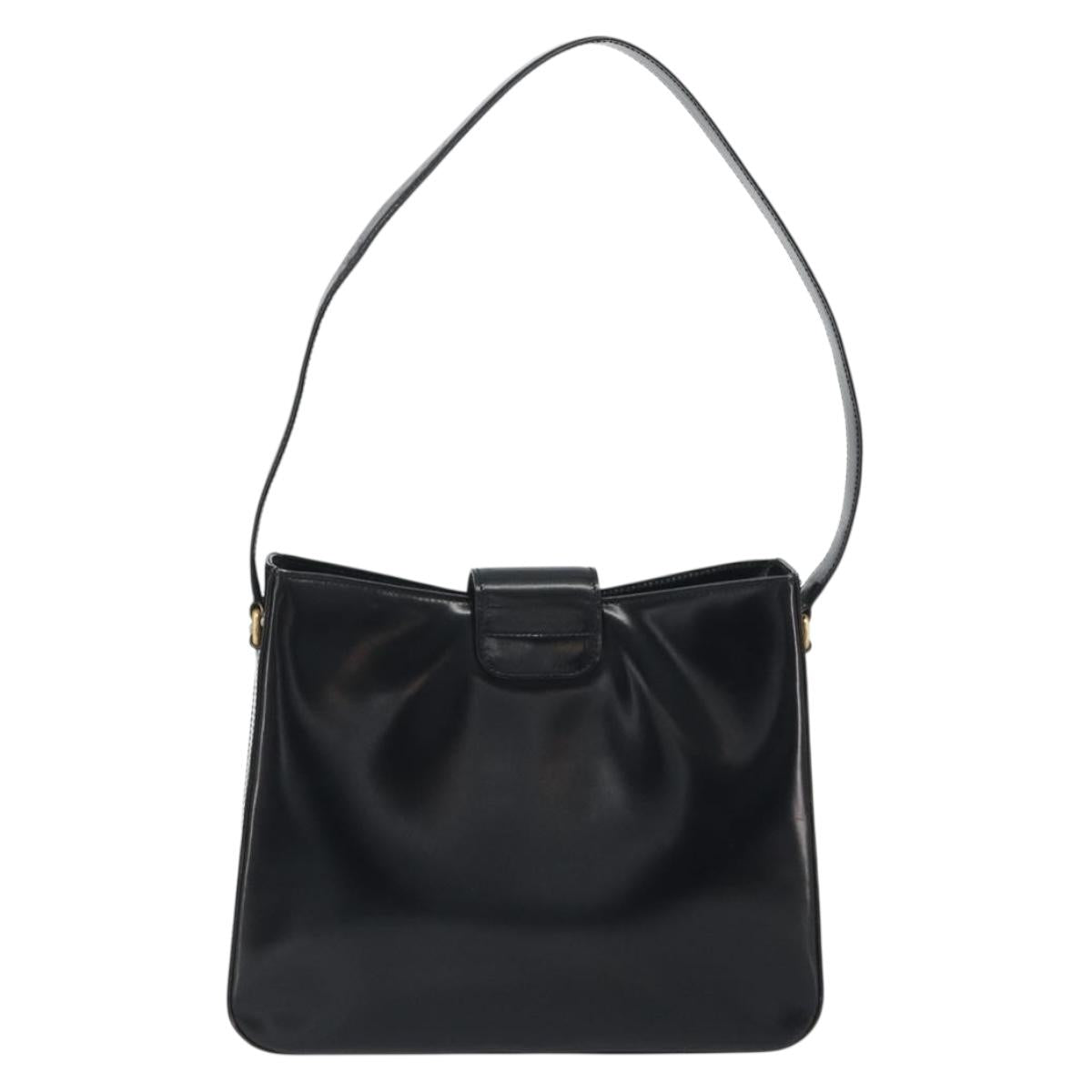 CELINE Shoulder Bag Leather Black Gold Auth 193781A - Jerrillo image 3