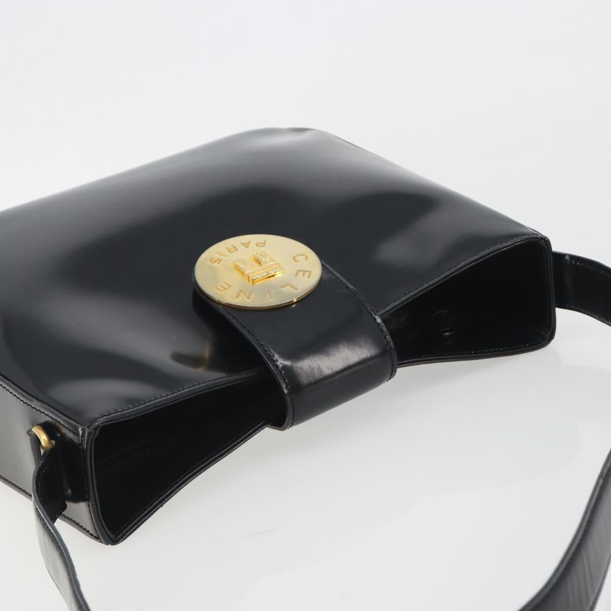 CELINE Shoulder Bag Leather Black Gold Auth 193781A - Jerrillo image 6