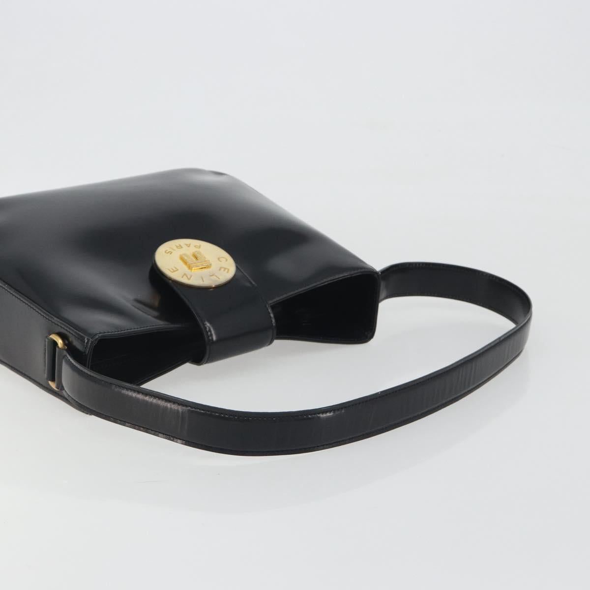 CELINE Shoulder Bag Leather Black Gold Auth 193781A - Jerrillo image 7